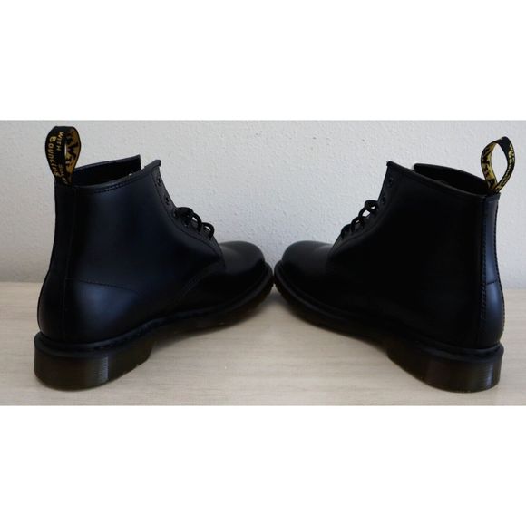 Dr. Martens Men 11 Women 12 Black 101 YS Smooth Leather Lace-Up Ankle Boots - Picture 3 of 12